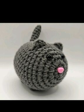 Handmade Crochet Fat Cat Plush